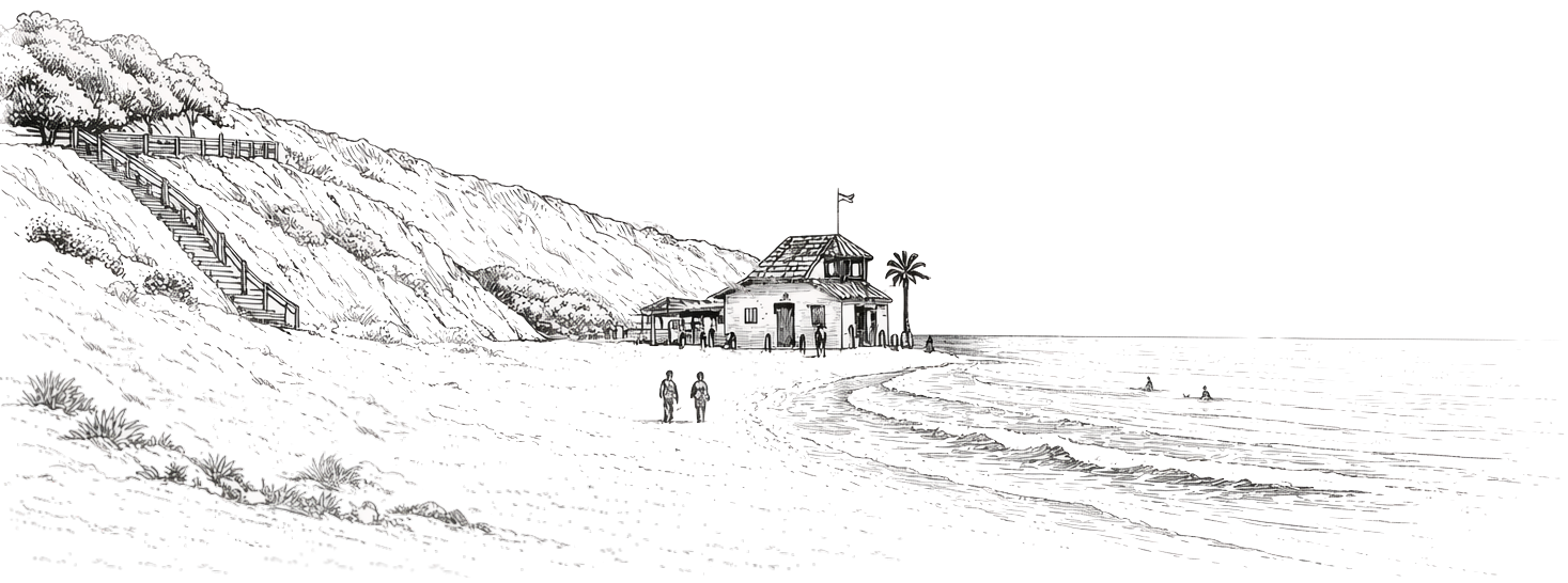 Beach scene illustration